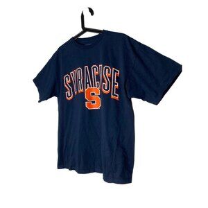 Champs Mens Medium Syracuse Orange Football Shirt College Blue Short Sleeve